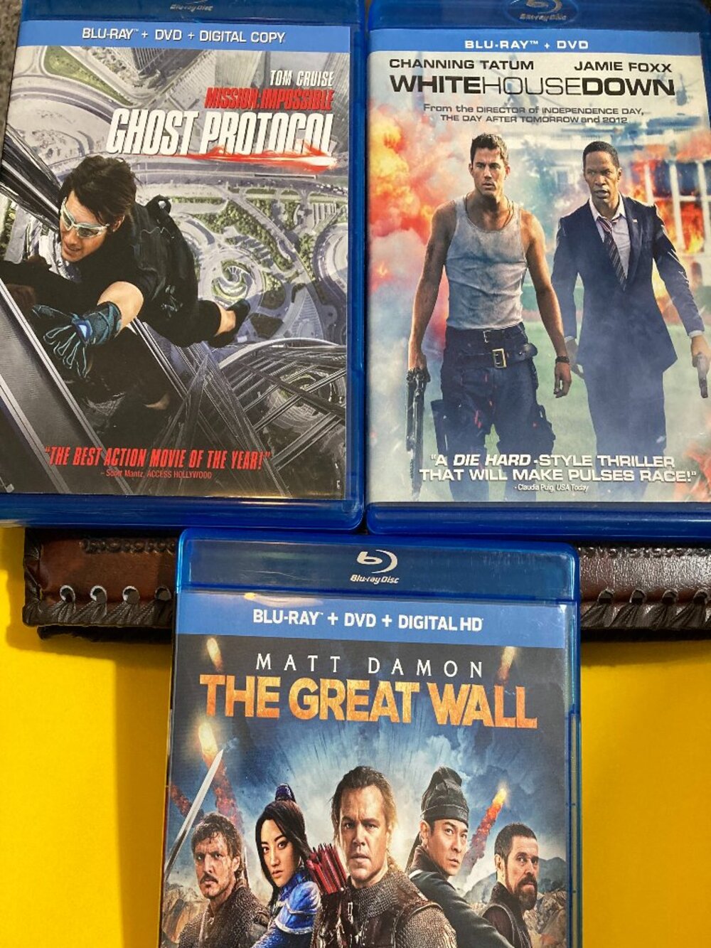 M.I. Ghost Protocol, Great Wall, White House Down Blu-Ray + DVD